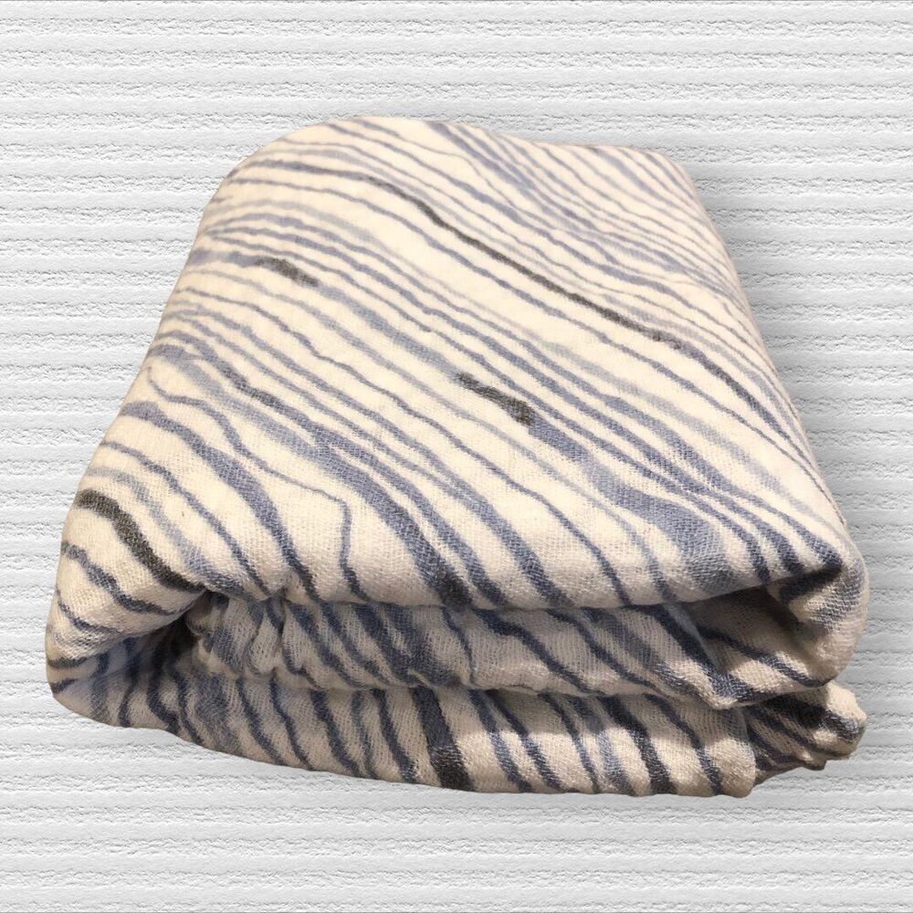 Little Unicorn Blue Stripe Muslin Swaddle Blanket